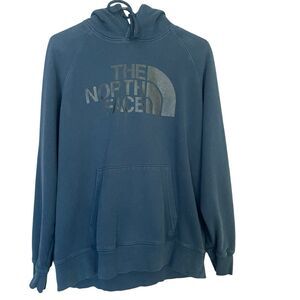 The North Face Hoodie Womens Large Blue Logo Sweatshirt Half Dome Outdoor